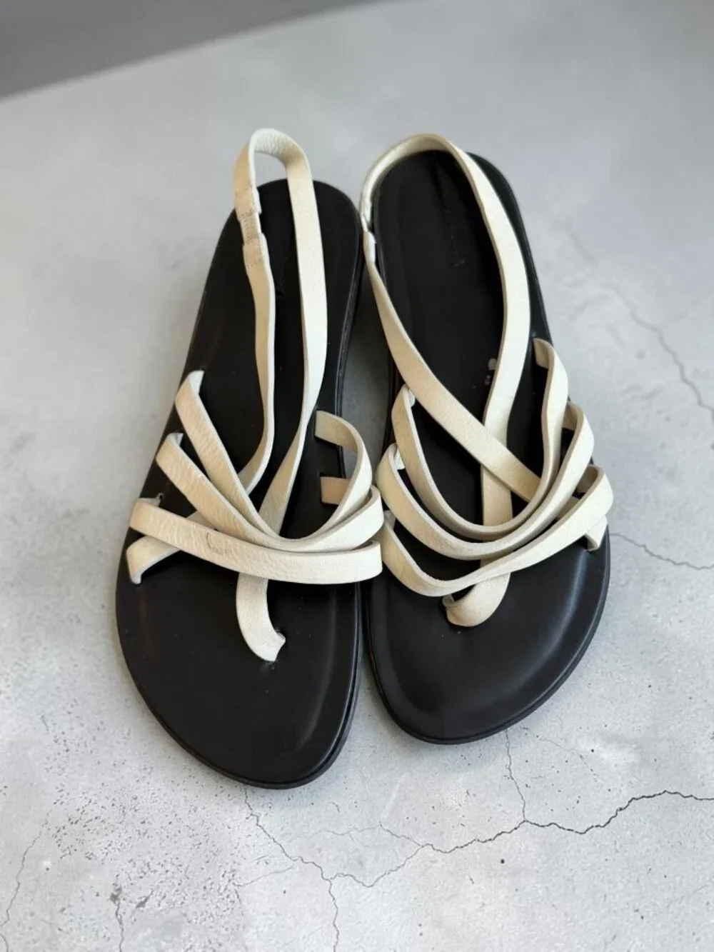 THE ROW Line White Leather Sandals Size 39 / US 9